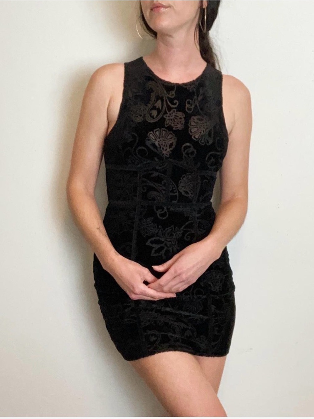 Intimately Free People Burnout Babe Bodycon Velvet Dress XS Whimsygoth Edgy Glam